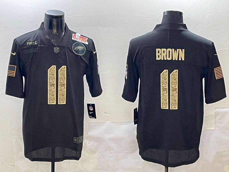 Men Philadelphia Eagles #11 Brown Black 2025 Nike Salute to Service Limited NFL Jersey style 5->los angeles angels->MLB Jersey